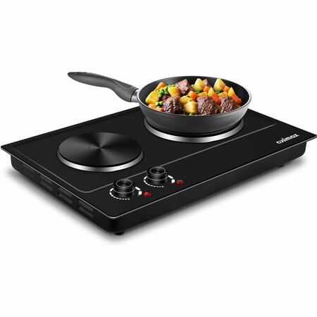 CUSIMAX Double Hot Plate For Cooking, Stainless Steel Electric Burner, , Black CMHP-C180B